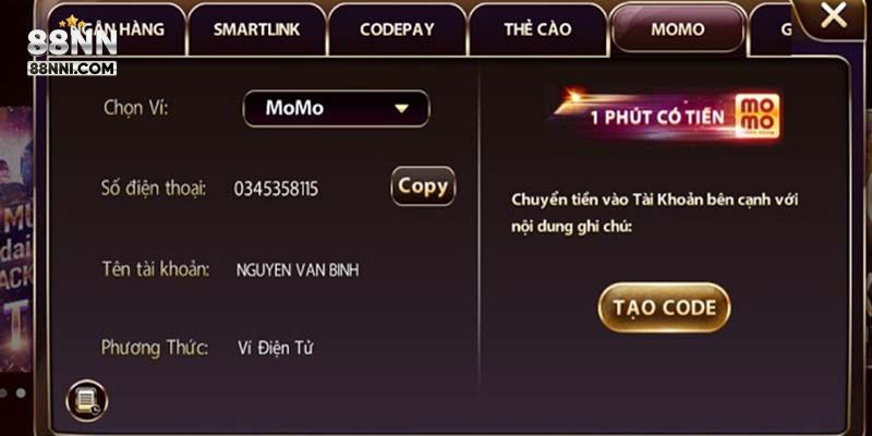 Đa dạng hình thức gửi vốn để người chơi lựa chọn